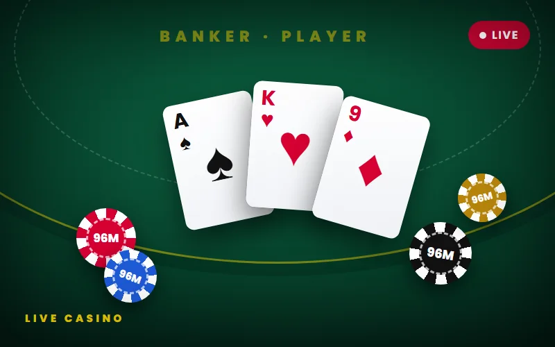96M live casino dealer at a baccarat table streaming in HD