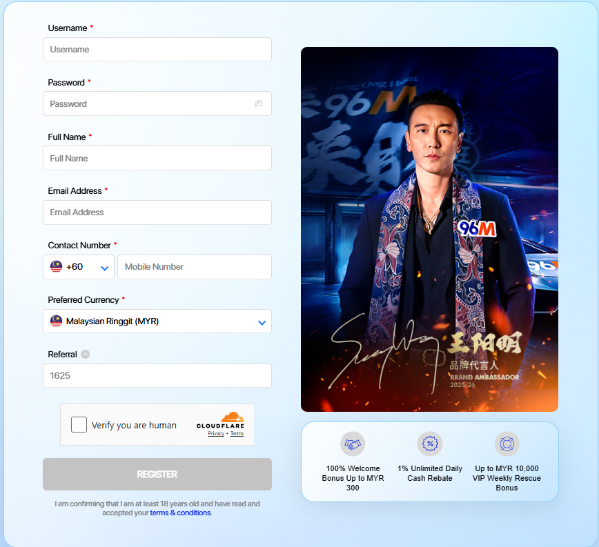 96m casino register page