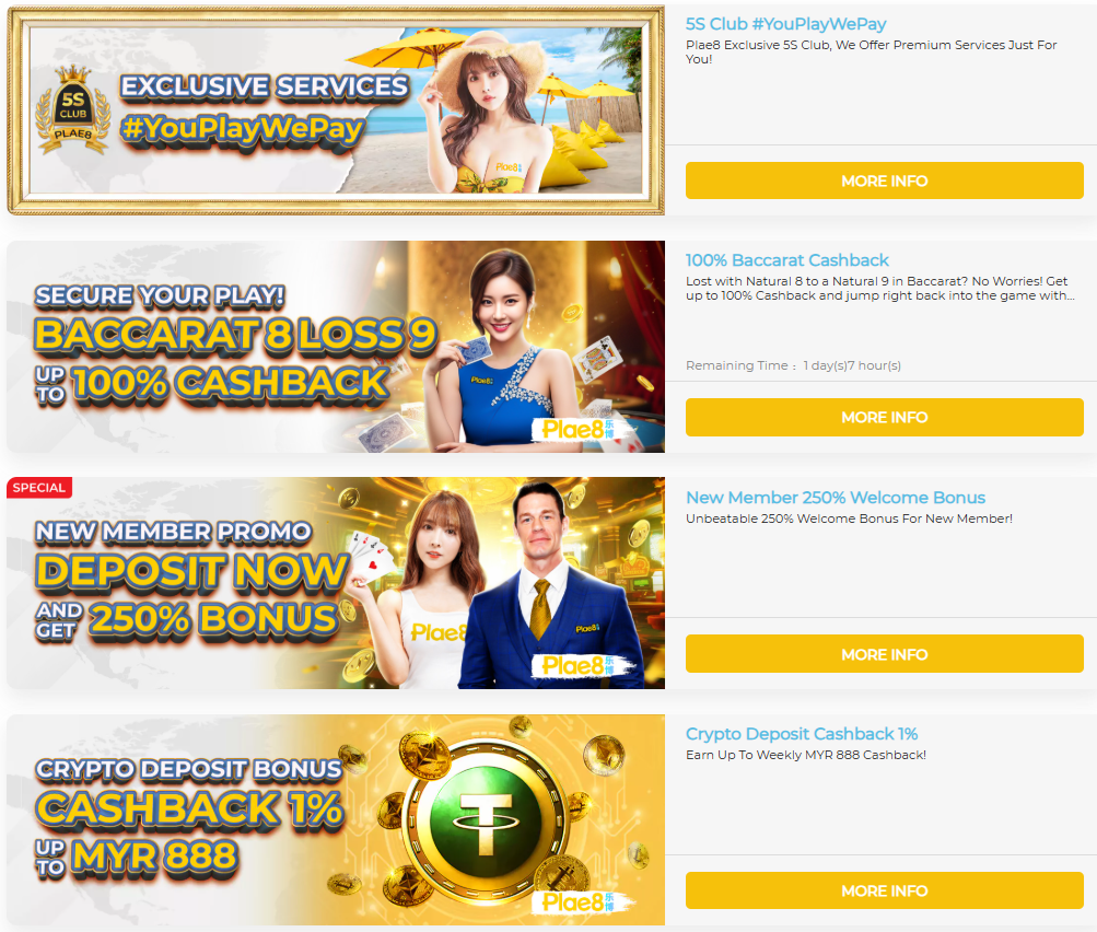 plae8 casino promotions